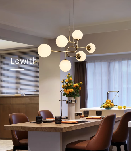 Lowith, 6 Lights Glass Globes Pendant